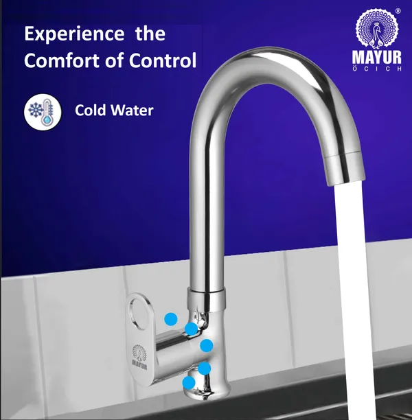 MAYUR_ÖCICH_Brass_Swan_Neck_Kitchen_Sink_Tap_With_360_Swivel_Spout_|_Chrome_Finish_|_Cold_Water_Faucet_|_10-Year_Warranty