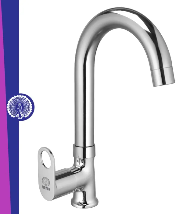 MAYUR_ÖCICH_Brass_Swan_Neck_Kitchen_Sink_Tap_With_360_Swivel_Spout_|_Chrome_Finish_|_Cold_Water_Faucet_|_10-Year_Warranty