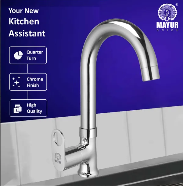 MAYUR_ÖCICH_Brass_Swan_Neck_Kitchen_Sink_Tap_With_360_Swivel_Spout_|_Chrome_Finish_|_Cold_Water_Faucet_|_10-Year_Warranty