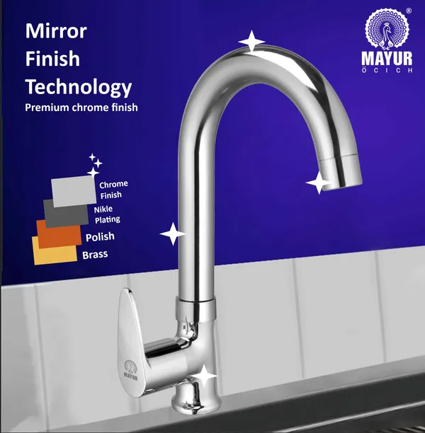MAYUR_ÖCICH_Brass_Swan_Neck_Kitchen_Sink_Tap_With_360_Swivel_Spout_|_Chrome_Finish_|_Cold_Water_Faucet_|_10-Year_Warranty