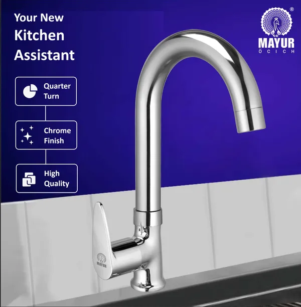 MAYUR_ÖCICH_Brass_Swan_Neck_Kitchen_Sink_Tap_With_360_Swivel_Spout_|_Chrome_Finish_|_Cold_Water_Faucet_|_10-Year_Warranty