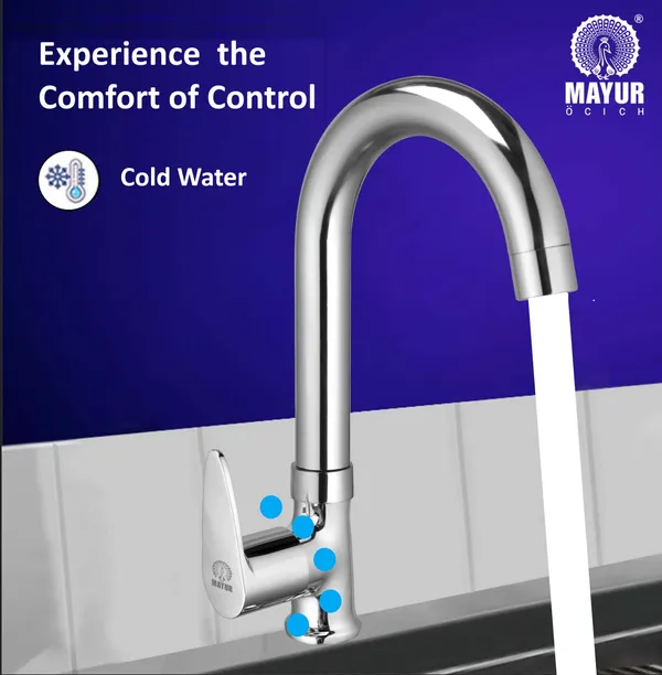 MAYUR_ÖCICH_Brass_Swan_Neck_Kitchen_Sink_Tap_With_360_Swivel_Spout_|_Chrome_Finish_|_Cold_Water_Faucet_|_10-Year_Warranty
