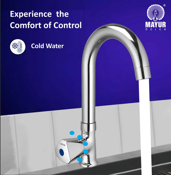 Brass_Swan_Neck_Kitchen_Sink_Tap_With_360_Swivel_Spout_(Tri)_|_Chrome_Finish,_Cold_Water_Faucet,_Premium_Brass_Construction,_10-Year_Warranty