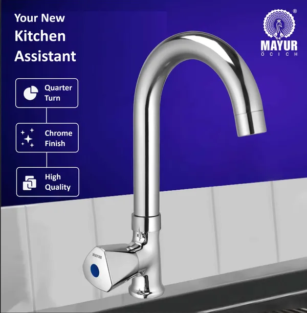 Brass_Swan_Neck_Kitchen_Sink_Tap_With_360_Swivel_Spout_(Tri)_|_Chrome_Finish,_Cold_Water_Faucet,_Premium_Brass_Construction,_10-Year_Warranty