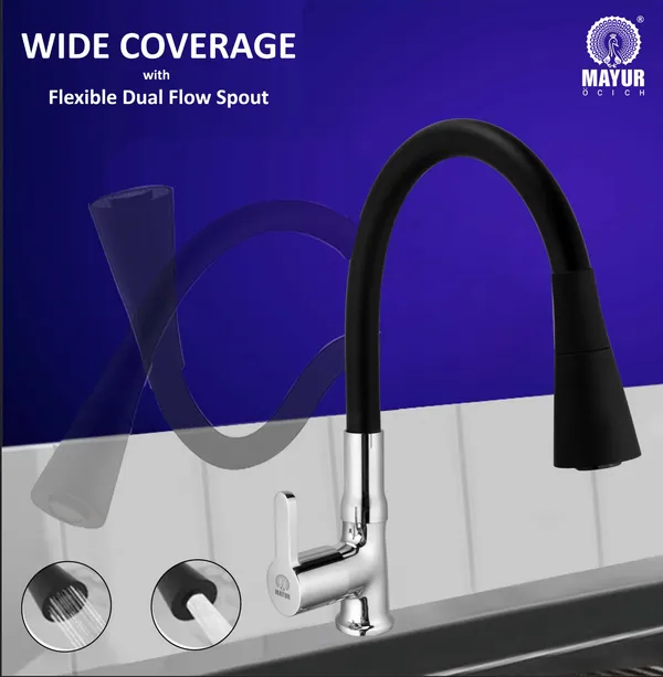 MAYUR_ÖCICH_Brass_Swan_Neck_Kitchen_Sink_Tap_With_Flexible_Dual_Flow_Spout_|_360_Swivel_|_Cold_Water_Faucet_With_Silicone_Spout_|_Chrome_Finish_|_Premium_Brass_Build_|_10-Year_Warranty_(FUSION)