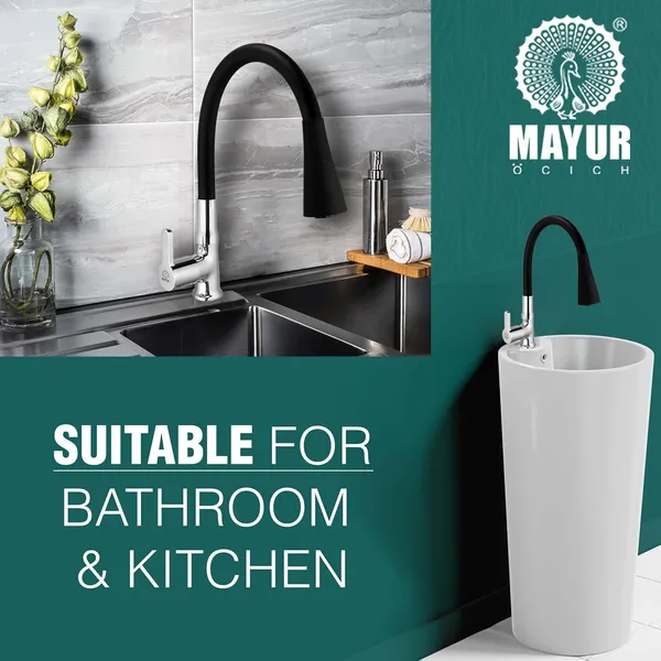 MAYUR_ÖCICH_Brass_Swan_Neck_Kitchen_Sink_Tap_With_Flexible_Dual_Flow_Spout_|_360_Swivel_|_Cold_Water_Faucet_With_Silicone_Spout_|_Chrome_Finish_|_Premium_Brass_Build_|_10-Year_Warranty_(FUSION)