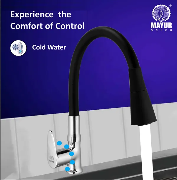 MAYUR_ÖCICH_Brass_Swan_Neck_Kitchen_Sink_Tap_With_Flexible_Dual_Flow_Spout_|_360_Swivel_|_Cold_Water_Faucet_With_Silicone_Spout_|_Chrome_Finish_|_Premium_Brass_Build_|_10-Year_Warranty_(TRENDY)