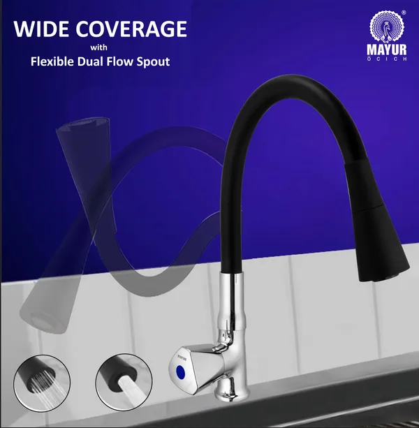 MAYUR_ÖCICH_Brass_Swan_Neck_Kitchen_Sink_Tap_With_Flexible_Dual_Flow_Spout_|_360_Swivel_|_Cold_Water_Faucet_With_Silicone_Spout_|_Chrome_Finish_|_Premium_Brass_Build_|_10-Year_Warranty_(TRI)