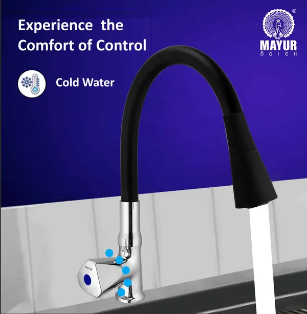 MAYUR_ÖCICH_Brass_Swan_Neck_Kitchen_Sink_Tap_With_Flexible_Dual_Flow_Spout_|_360_Swivel_|_Cold_Water_Faucet_With_Silicone_Spout_|_Chrome_Finish_|_Premium_Brass_Build_|_10-Year_Warranty_(TRI)