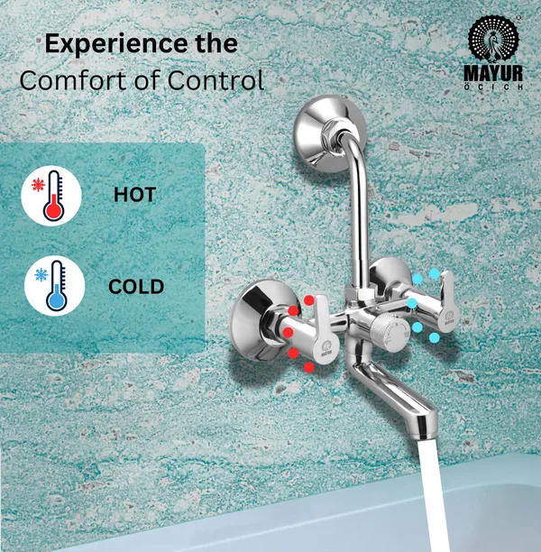 MAYUR_ÖCICH_Brass_Wall_Mixer_Tap_For_Bathroom_With_Overhead_Shower_Arrangement_|_Chrome_Finish,_Hot_&_Cold_Water_Mixer,_10-Year_Warranty
