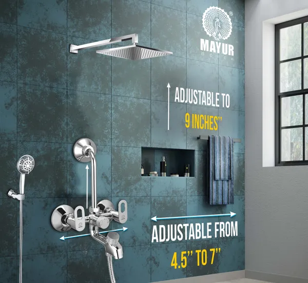MAYUR_ÖCICH_Brass_3-In-1_Wall_Mixer_Tap_For_Bathroom_With_Overhead_&_Hand_Shower_Arrangement_|_Chrome_Finish_|_Hot_&_Cold_Water_Mixer_|_10-Year_Warranty