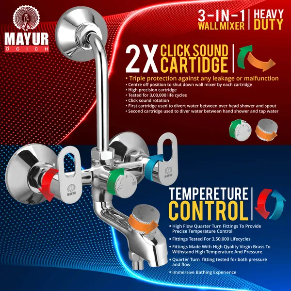 MAYUR_ÖCICH_Brass_3-In-1_Wall_Mixer_Tap_For_Bathroom_With_Overhead_&_Hand_Shower_Arrangement_|_Chrome_Finish_|_Hot_&_Cold_Water_Mixer_|_10-Year_Warranty