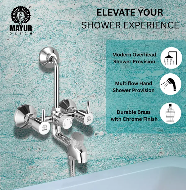 MAYUR_ÖCICH_Brass_3-In-1_Wall_Mixer_With_6_Inch_Overhead_And_Hand_Shower_Set_(Chrome)_[Flare-7710-Rain-Gflow]