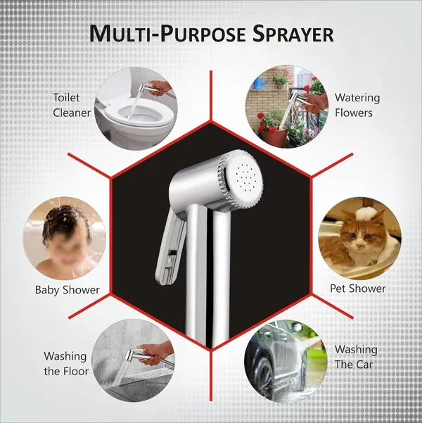 MAYUR_ÖCICH_304_Grade_Heavy_Stainless_Steel_1.25_meter_Flexible_Hose_Pipe_Health_Faucet,_Jet_Spray_for_Toilet_-_Health_Faucet_for_Toilet_-_Hand_Faucets_-_Premium_Chrome_Finish(HF-561-LONG)