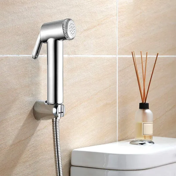 MAYUR_ÖCICH_304_Grade_Heavy_Stainless_Steel_1.25_meter_Flexible_Hose_Pipe_Health_Faucet,_Jet_Spray_for_Toilet_-_Health_Faucet_for_Toilet_-_Hand_Faucets_-_Premium_Chrome_Finish(HF-561-LONG)