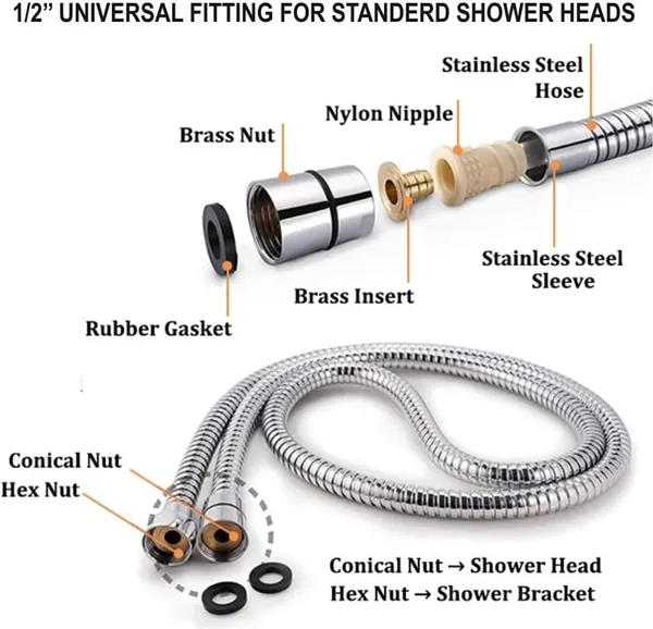MAYUR_ÖCICH_304_Grade_Heavy_Stainless_Steel_1.25_meter_Flexible_Hose_Pipe_Health_Faucet,_Jet_Spray_for_Toilet_-_Health_Faucet_for_Toilet_-_Hand_Faucets_-_Premium_Chrome_Finish(HF-561-LONG)