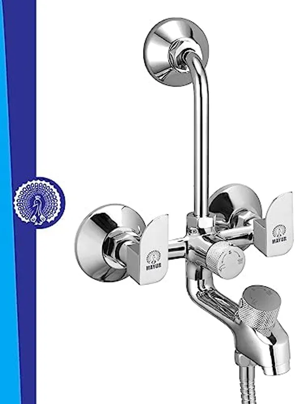 MAYUR_ÖCICH_Brass_3-In-1_Wall_Mixer_Tap_For_Bathroom_With_Overhead_&_Hand_Shower_Arrangement_|_Chrome_Finish_|_Hot_&_Cold_Water_Mixer_|_10-Year_Warranty