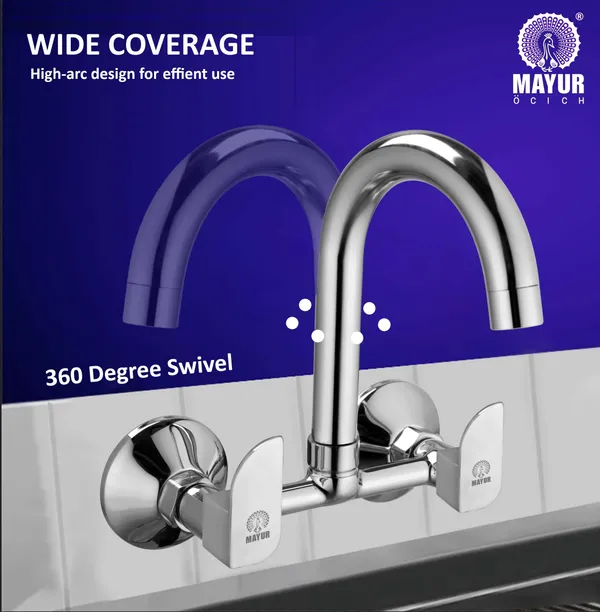 MAYUR_ÖCICH_Brass_Kitchen_Sink_Mixer_Tap_|_360_Swivel_Spout_|_Hot_&_Cold_Dual_Handle_Faucet_For_Kitchen_|_Chrome_Finish_With_Foam_Flow_Aerator_&_10-Year_Warranty