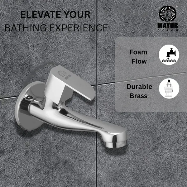 MAYUR_ÖCICH_Brass_Long_Body_Bib_Tap_For_Bathroom_And_Kitchen_With_Wall_Flange_(ALIVE-9206)_10_Years_Warranty