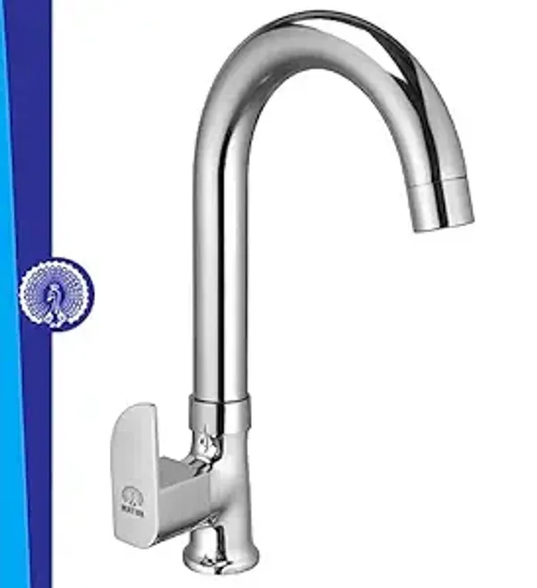 MAYUR_ÖCICH_Brass_Swan_Neck_Kitchen_Sink_Tap_With_360_Swivel_Spout_|_Chrome_Finish_|_Cold_Water_Faucet_|_10-Year_Warranty
