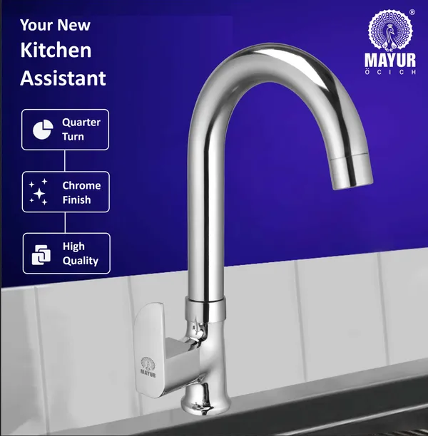 MAYUR_ÖCICH_Brass_Swan_Neck_Kitchen_Sink_Tap_With_360_Swivel_Spout_|_Chrome_Finish_|_Cold_Water_Faucet_|_10-Year_Warranty