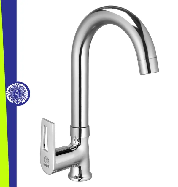 MAYUR_ÖCICH_Brass_Swan_Neck_Kitchen_Sink_Tap_With_360_Swivel_Spout_|_Chrome_Finish_|_Cold_Water_Faucet_|_10-Year_Warranty