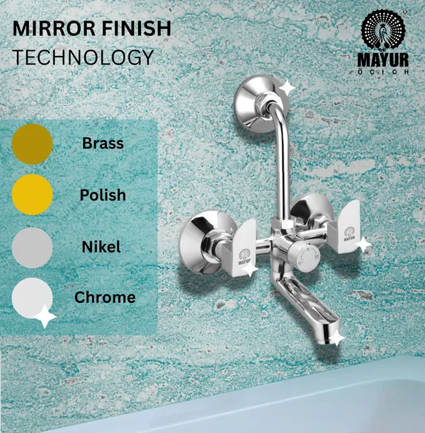 MAYUR_ÖCICH_Brass_Wall_Mixer_Tap_For_Bathroom_With_Overhead_Shower_Arrangement_|_Chrome_Finish,_Hot_&_Cold_Water_Mixer,_10-Year_Warranty