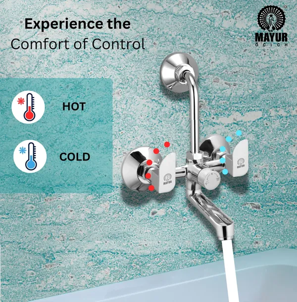 MAYUR_ÖCICH_Brass_Wall_Mixer_Tap_For_Bathroom_With_Overhead_Shower_Arrangement_|_Chrome_Finish,_Hot_&_Cold_Water_Mixer,_10-Year_Warranty