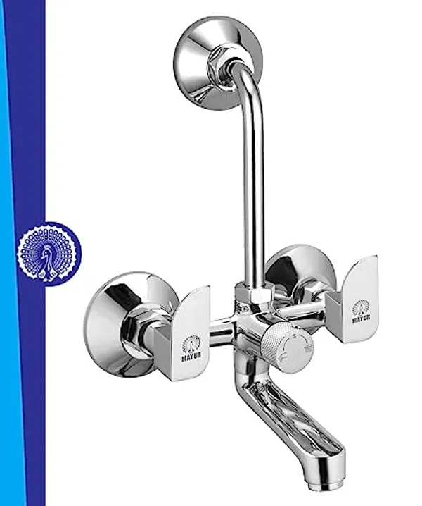 MAYUR_ÖCICH_Brass_Wall_Mixer_Tap_For_Bathroom_With_Overhead_Shower_Arrangement_|_Chrome_Finish,_Hot_&_Cold_Water_Mixer,_10-Year_Warranty