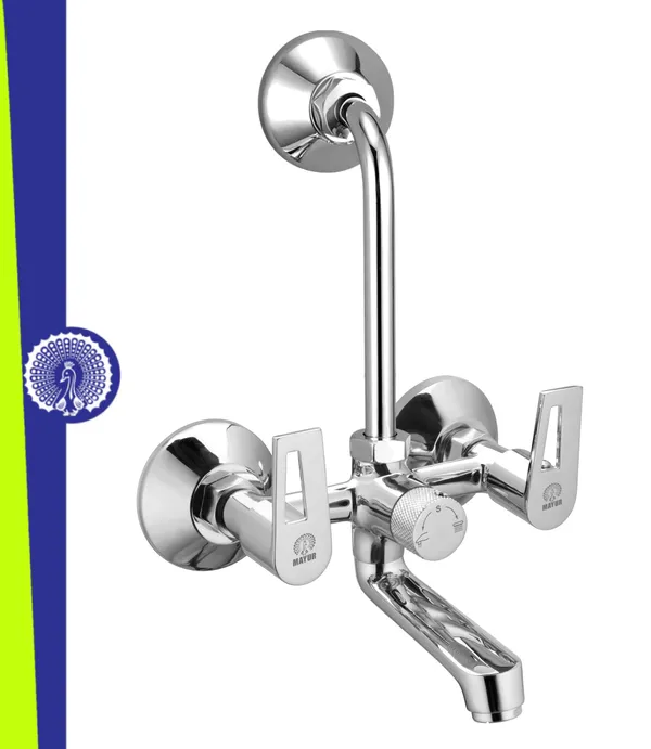 MAYUR_ÖCICH_Brass_Wall_Mixer_Tap_For_Bathroom_With_Overhead_Shower_Arrangement_|_Chrome_Finish,_Hot_&_Cold_Water_Mixer,_10-Year_Warranty