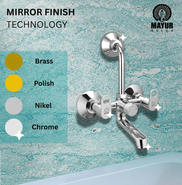 MAYUR_ÖCICH_Brass_Wall_Mixer_Tap_For_Bathroom_With_Overhead_Shower_Arrangement_|_Chrome_Finish,_Hot_&_Cold_Water_Mixer,_10-Year_Warranty