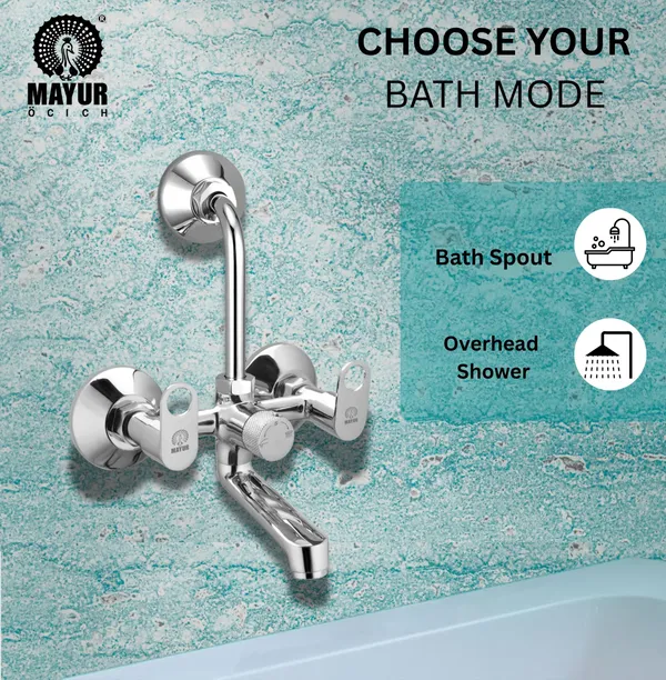MAYUR_ÖCICH_Brass_Wall_Mixer_Tap_For_Bathroom_With_Overhead_Shower_Arrangement_|_Chrome_Finish,_Hot_&_Cold_Water_Mixer,_10-Year_Warranty