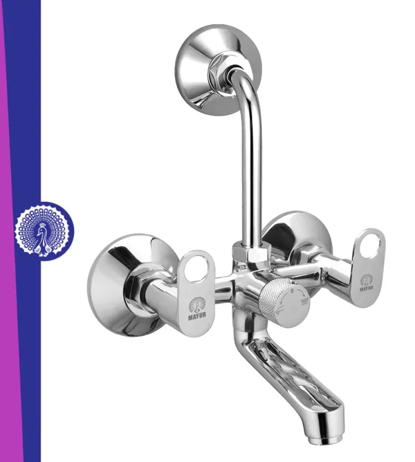 MAYUR_ÖCICH_Brass_Wall_Mixer_Tap_For_Bathroom_With_Overhead_Shower_Arrangement_|_Chrome_Finish,_Hot_&_Cold_Water_Mixer,_10-Year_Warranty