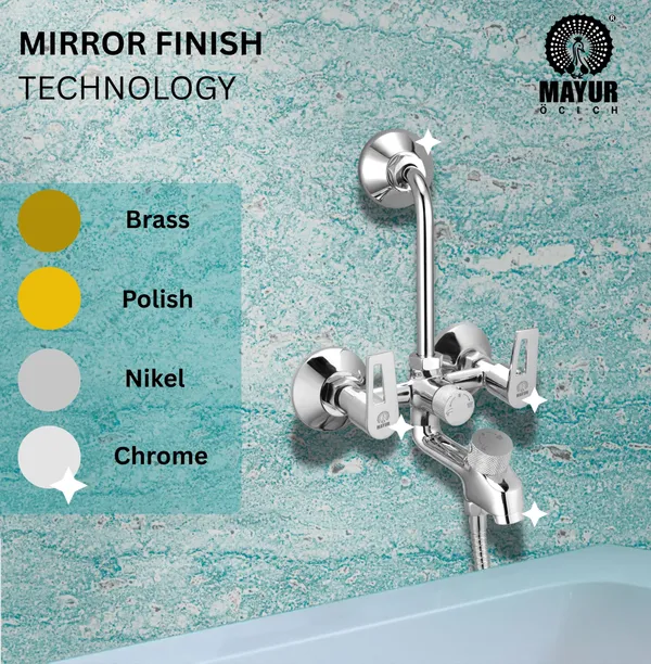 MAYUR_ÖCICH_Brass_3-In-1_Wall_Mixer_Tap_For_Bathroom_With_Overhead_&_Hand_Shower_Arrangement_|_Chrome_Finish_|_Hot_&_Cold_Water_Mixer_|_10-Year_Warranty