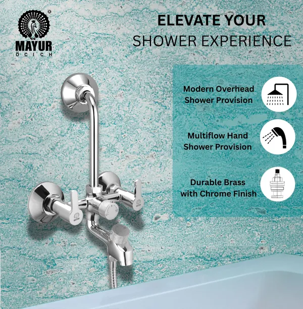 MAYUR_ÖCICH_Brass_3-In-1_Wall_Mixer_Tap_For_Bathroom_With_Overhead_&_Hand_Shower_Arrangement_|_Chrome_Finish,_Hot_&_Cold_Water_Mixer,_10-Year_Warranty