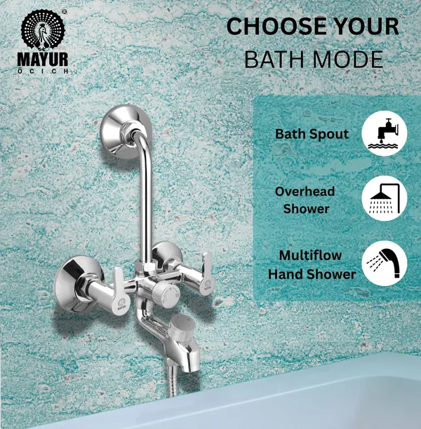 MAYUR_ÖCICH_Brass_3-In-1_Wall_Mixer_Tap_For_Bathroom_With_Overhead_&_Hand_Shower_Arrangement_|_Chrome_Finish,_Hot_&_Cold_Water_Mixer,_10-Year_Warranty
