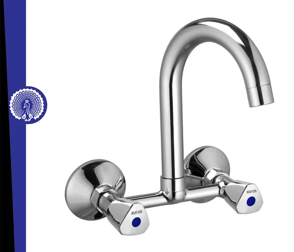 Mayur Öcich Silver Brass Kitchen Sink Mixer Tap | 360 Swivel Spout