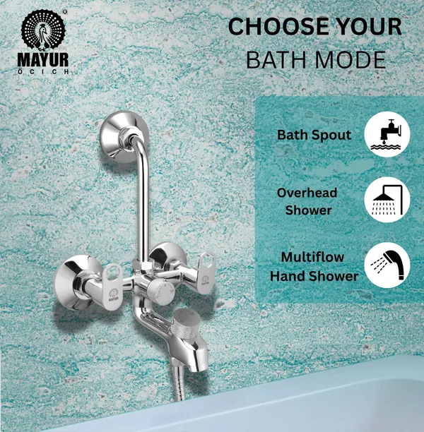 MAYUR_ÖCICH_Brass_3-In-1_Wall_Mixer_Tap_For_Bathroom_With_Overhead_&_Hand_Shower_Arrangement_|_Chrome_Finish_|_Hot_&_Cold_Water_Mixer_|_10-Year_Warranty