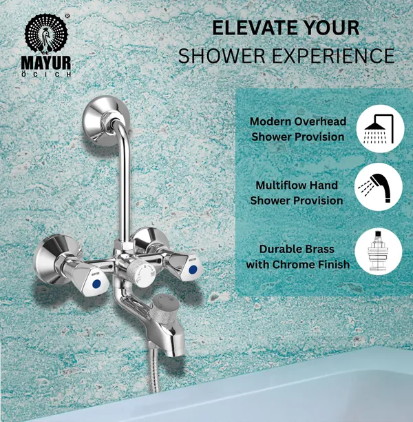 MAYUR_ÖCICH_Brass_3-In-1_Wall_Mixer_Tap_For_Bathroom_With_Overhead_&_Hand_Shower_Arrangement_|_Chrome_Finish,_Hot_&_Cold_Water_Mixer,_10-Year_Warranty