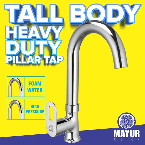 MAYUR_ÖCICH_Brass_Swan_Neck_Kitchen_Sink_Tap_With_360_Swivel_Spout_|_Chrome_Finish_|_Cold_Water_Faucet_|_10-Year_Warranty