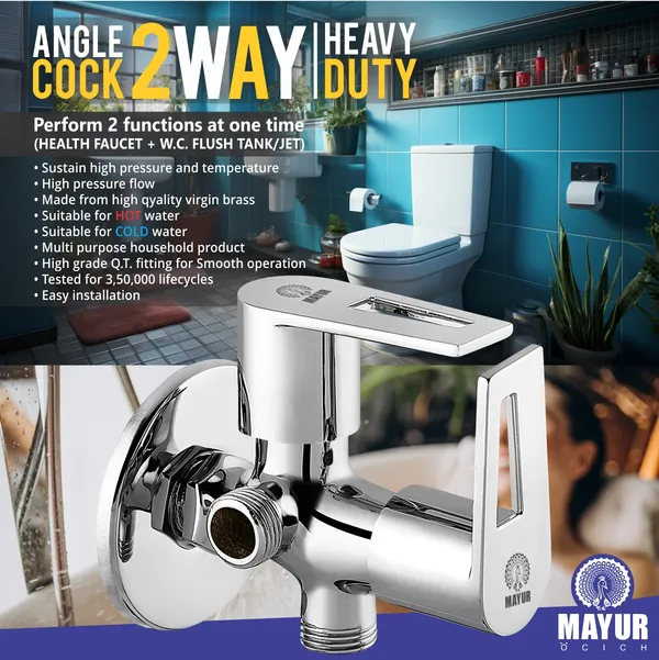 MAYUR_ÖCICH_Brass_2_Way_Angle_Valve_Cock_With_Wall_Flange_For_Bathroom/Kitchen_(ARIA)_10_Years_Warranty