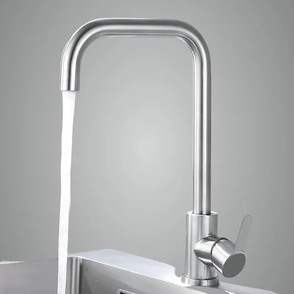 MAYUR_ÖCICH_Ss_304_Kitchen_Faucet_Single_Lever_Brass_Sink_Tap_For_Bathroom_Washbasin_Tap_(704-Matteblack-Deck)_-_10_Year_Warranty_(Chrome)