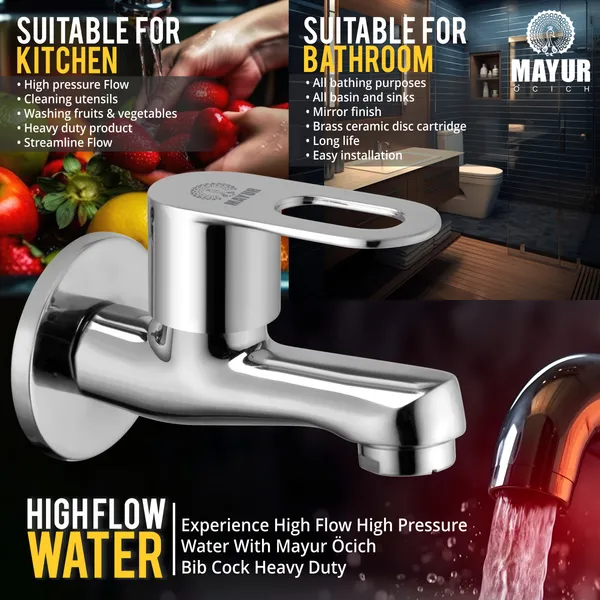 MAYUR_ÖCICH_Brass_Short_Body_Bib_Tap_With_Wall_Flange_For_Bathroom_And_Kitchen_|_10_Year_Warranty