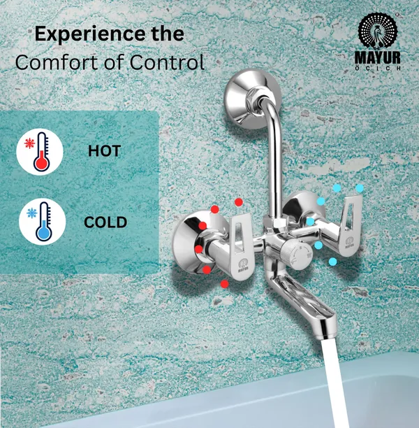 MAYUR_ÖCICH_Brass_Wall_Mixer_Tap_For_Bathroom_With_Overhead_Shower_Arrangement_|_Chrome_Finish,_Hot_&_Cold_Water_Mixer,_10-Year_Warranty