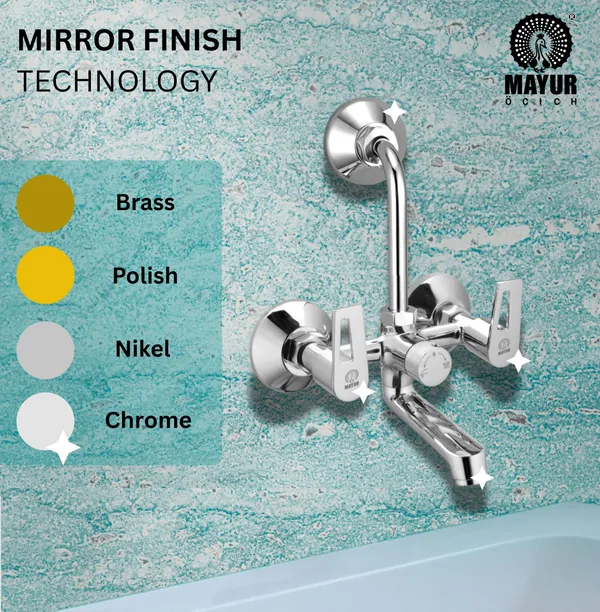 MAYUR_ÖCICH_Brass_Wall_Mixer_Tap_For_Bathroom_With_Overhead_Shower_Arrangement_|_Chrome_Finish,_Hot_&_Cold_Water_Mixer,_10-Year_Warranty