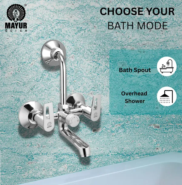 MAYUR_ÖCICH_Brass_Wall_Mixer_Tap_For_Bathroom_With_Overhead_Shower_Arrangement_|_Chrome_Finish,_Hot_&_Cold_Water_Mixer,_10-Year_Warranty