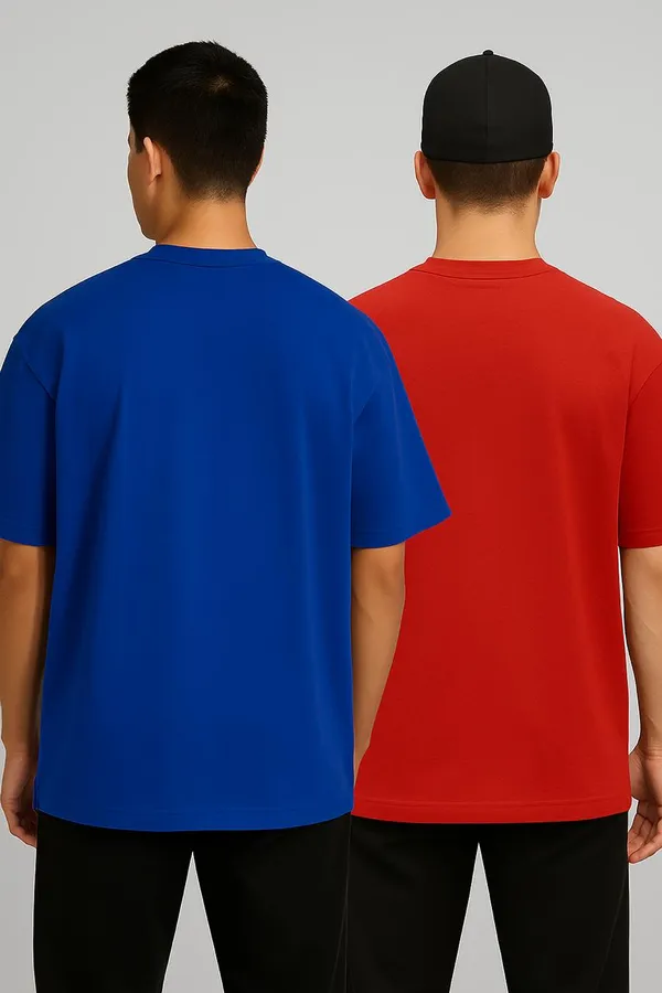 Oversized_Tshirt_-_Pack_of_2_-_Royal_Blue_&_Red