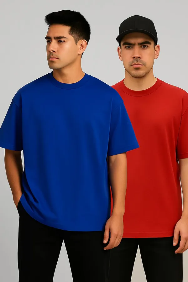 Oversized_Tshirt_-_Pack_of_2_-_Royal_Blue_&_Red