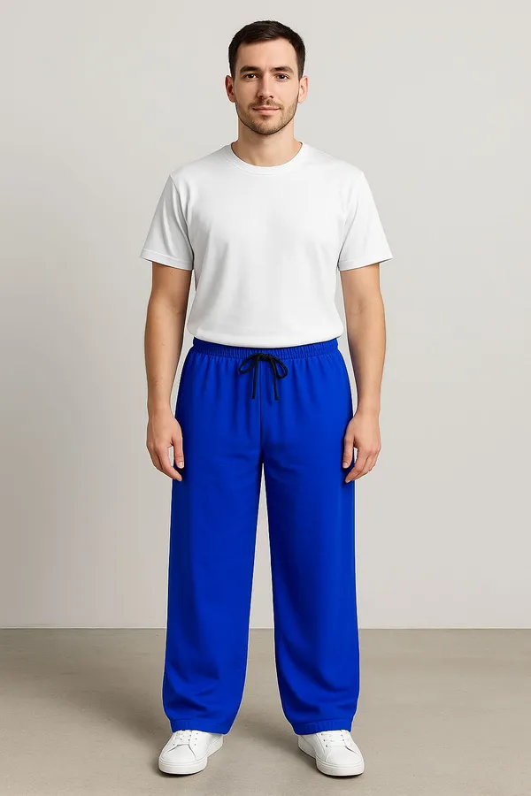 Royal_Blue_Cotton_French_Terry_Unisex_Baggy_Fit_Pants
