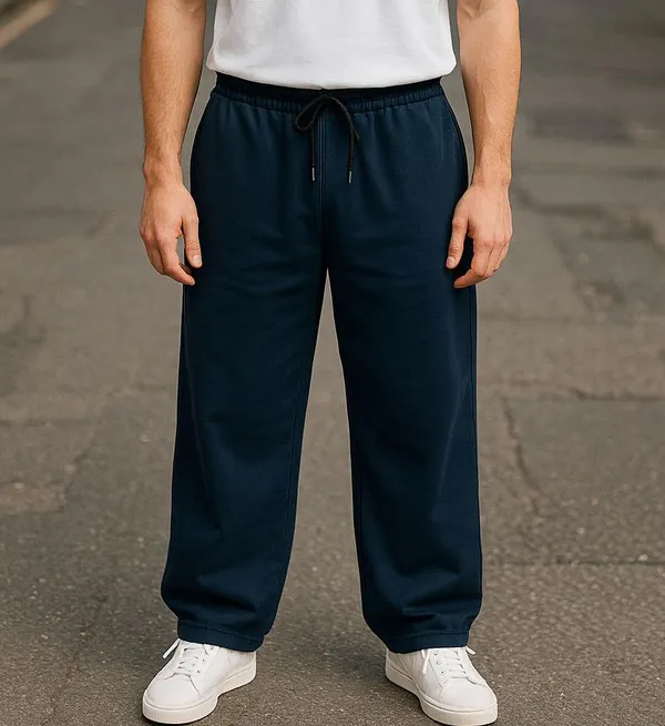 Navy_Blue_Cotton_French_Terry_Unisex_Baggy_Fit_Pants